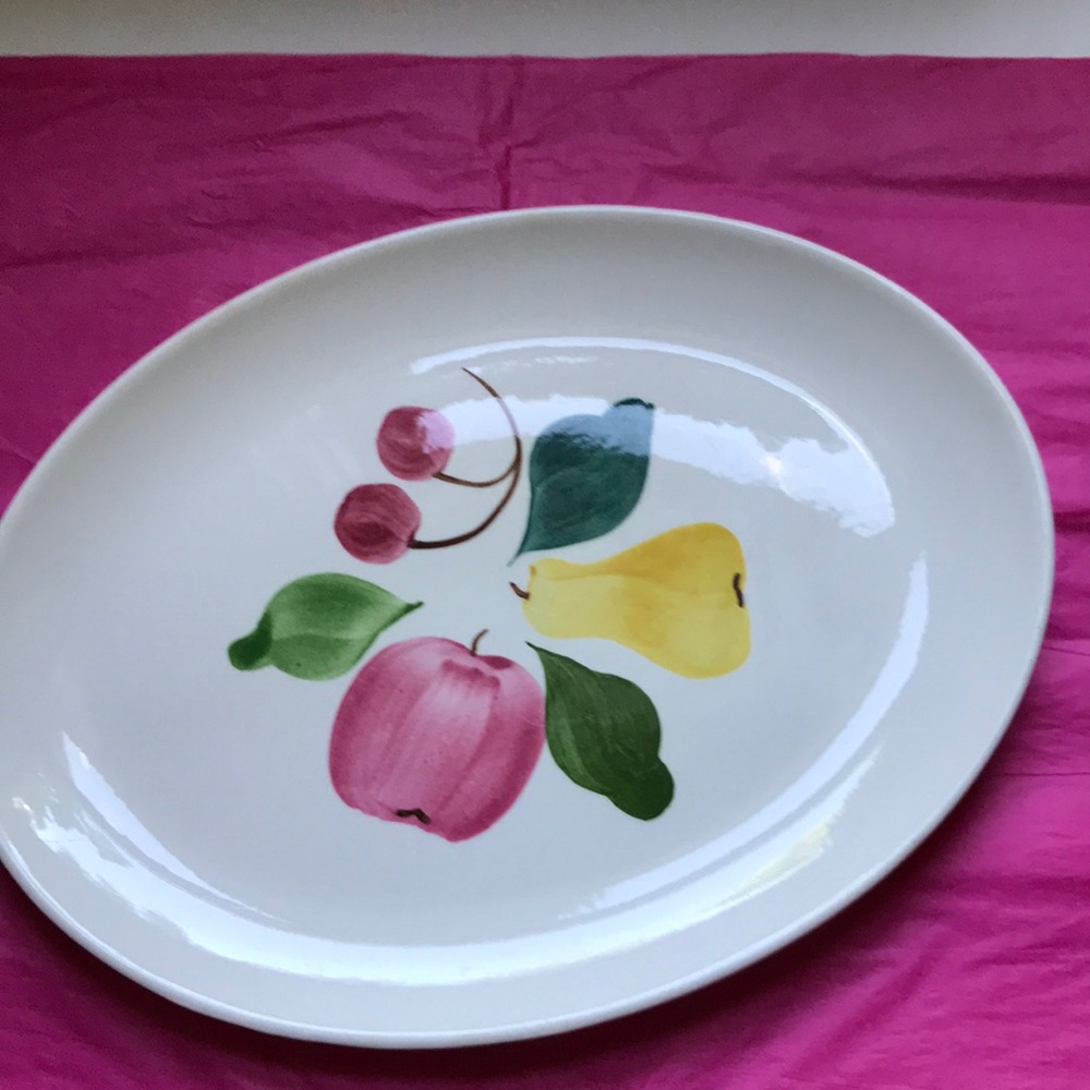 Vintage Southern pottery platter hand painted